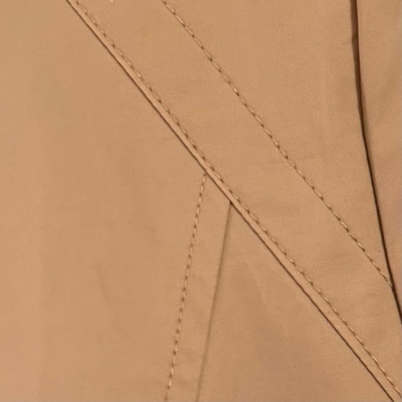 Cole Haan Women Beige Classic Trench Coat High Collar Shoulder Pads Belt Size M - Picture 14 of 16